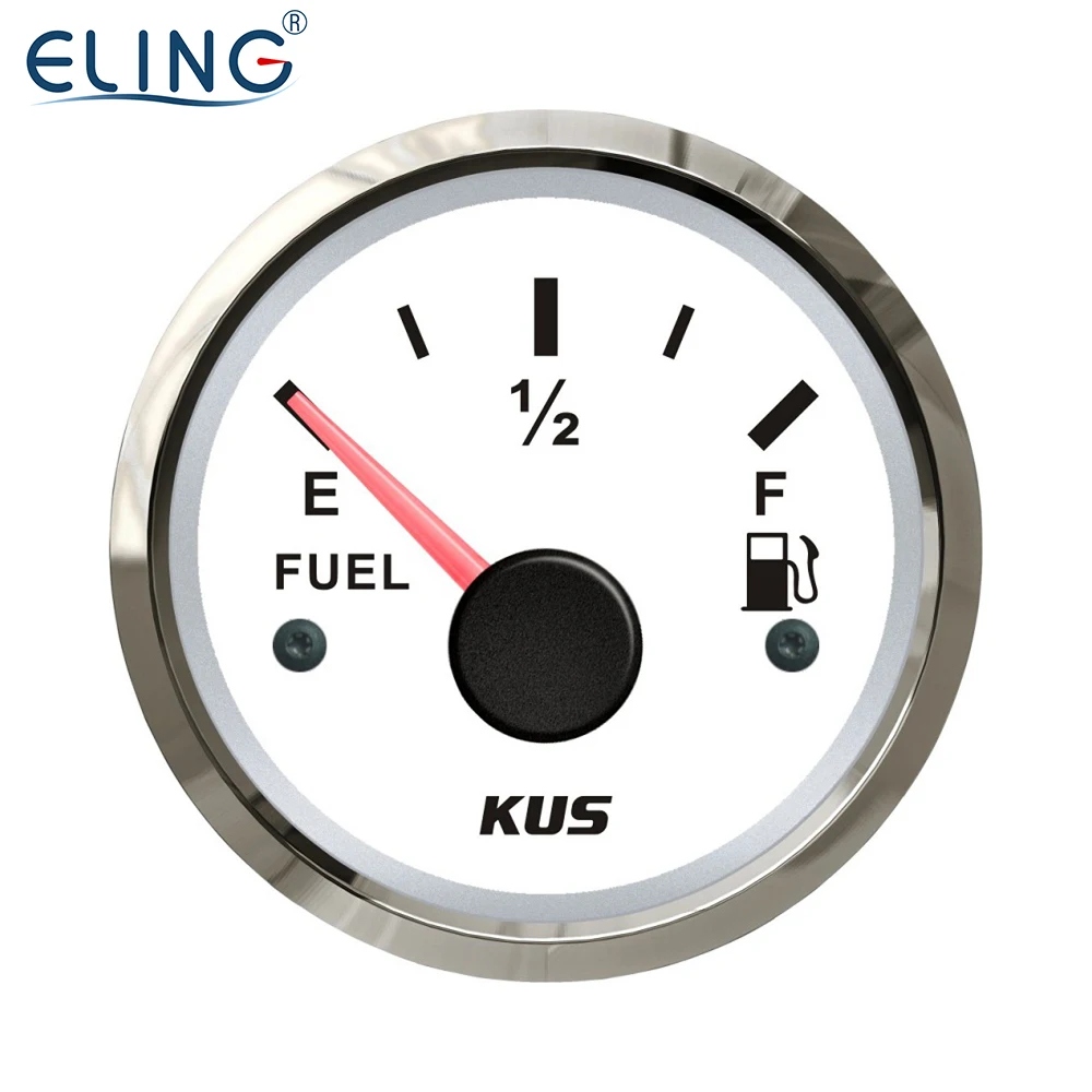 KUS 2" Digital Engine Fuel Level Gauge 0-190ohm 240-33ohm for Car Racing Cargo Ships VAN Vessels With Backlight 12V 24V 52mm