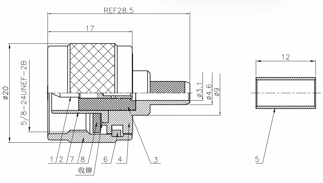 product n c j3 coaxial connectors top class male head n type connector crimp rg58 rg142 cable-2