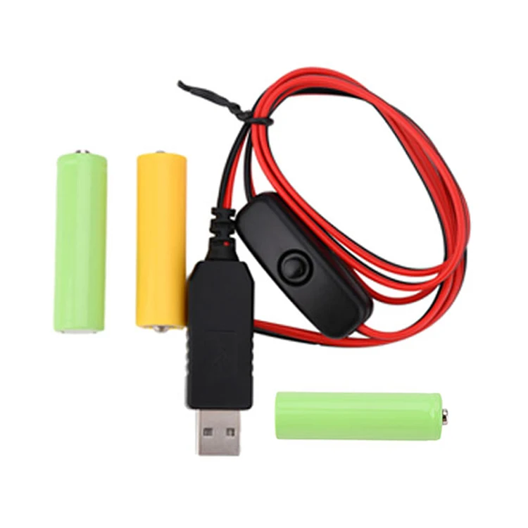Eliminatore Batterie AAA 2 Pezzi 1.5V – USB 5V A 3V Per Radio, Luci LED, Giocattoli E Altro (1m) - 6