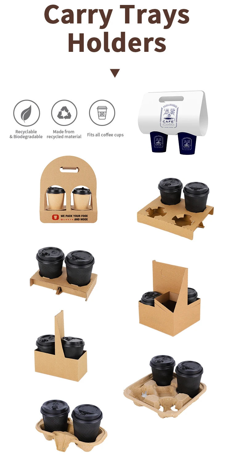 LOKYO Bio-degradable Pla Takeaway Black 8oz 12oz 16oz Ripple Double Wall Paper Cup Disposable Hot Paper Coffee Cup with Lids