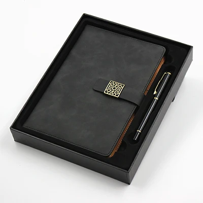 A4 Notebook Pu  Leather Stationery Notebook With Pen Reusable Erasable Printing Note Book for Gifts