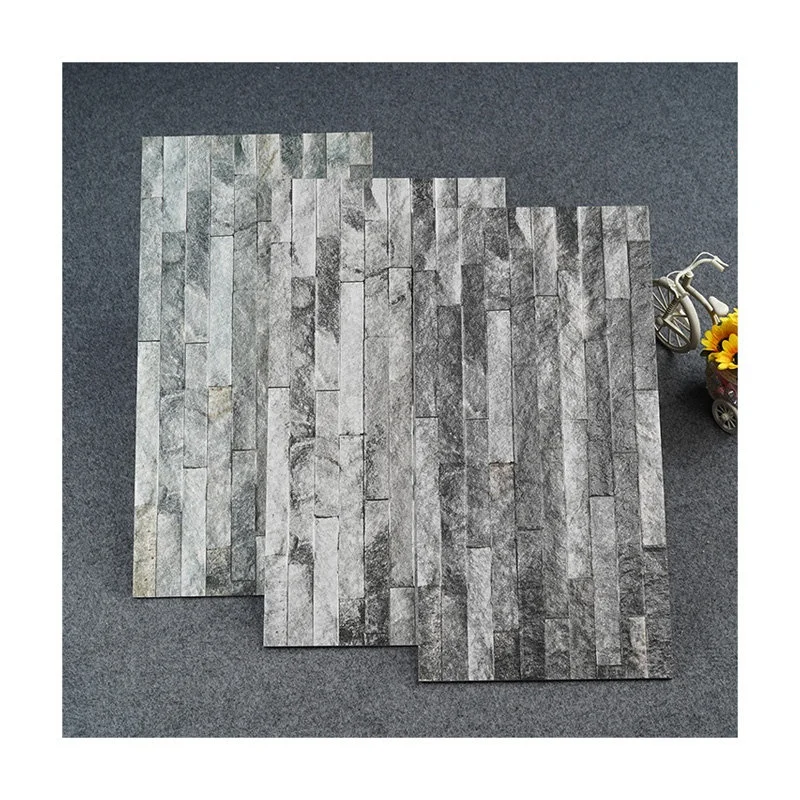 3D Stacked Stone Look Porcelain Tile, Outdoor Wall Cladding Panel for Villa Facade & Garden
