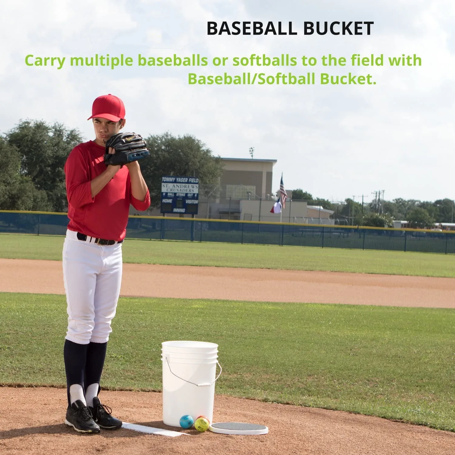 Heavy Duty Plastic Large 6 Gallon Soft Padded Lid Empty Softball