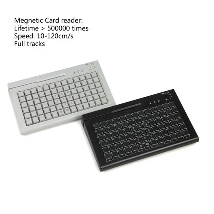 Usb Wired Mini Professional Pos Cash Register Switch Programmable Keyboard With Magnetic Card Reader