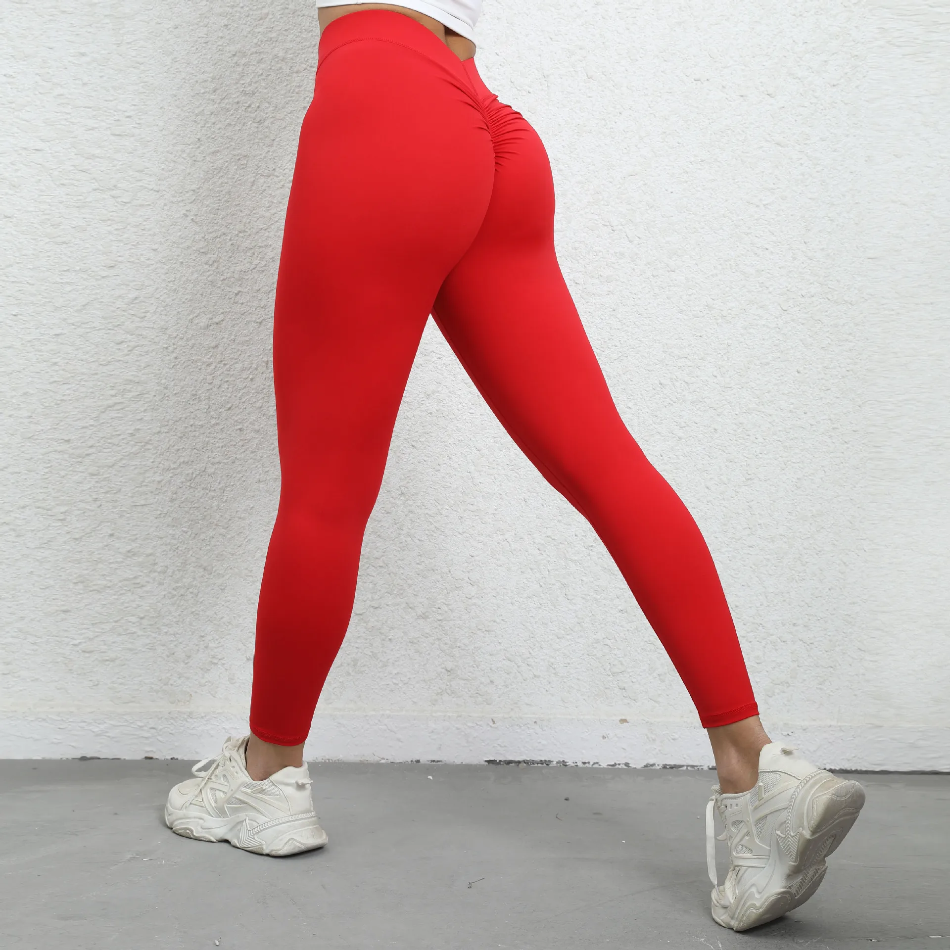 Leggings, pantaloni lunghi da donna, elasticizzati, a vita alta