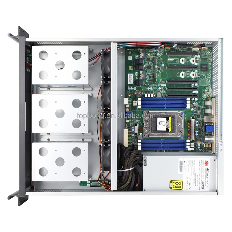 2U Rackmount Server Case TOP2U550L-A - 1.0mm SGCC, 550mm, 7 PCIE Slots ...