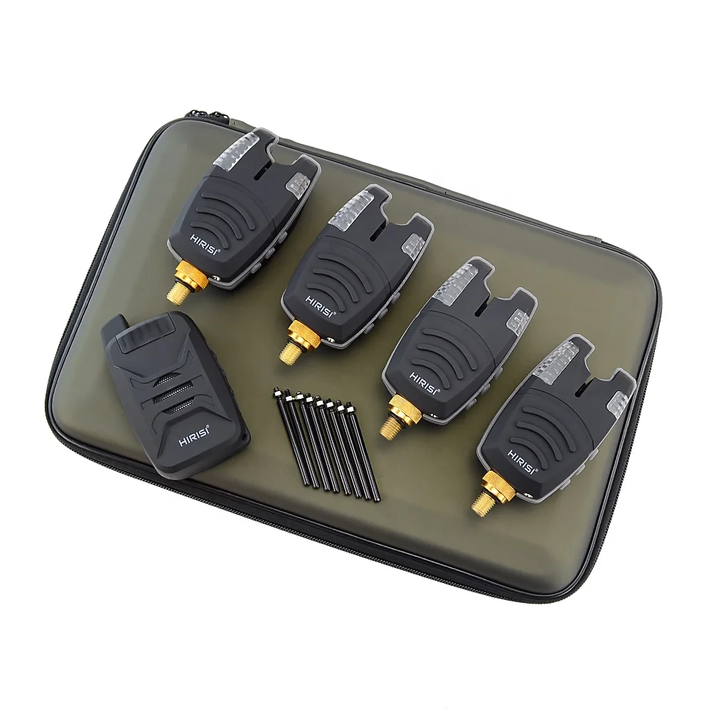 Waterproof Carp Fishing Bite Alarm Set with Snag Ear Bar Wireless Fishing  Alarm Set with Sound LED B1230