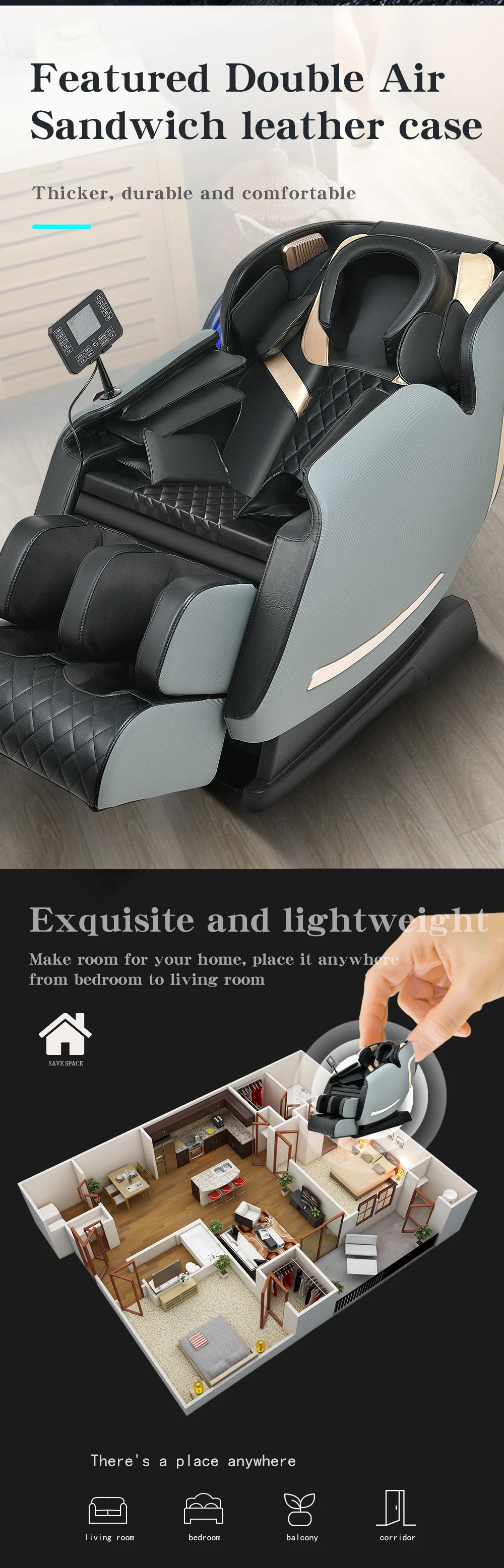 2023 Best Seller Sofa Massager Chair Fixed Point Electric Full Body