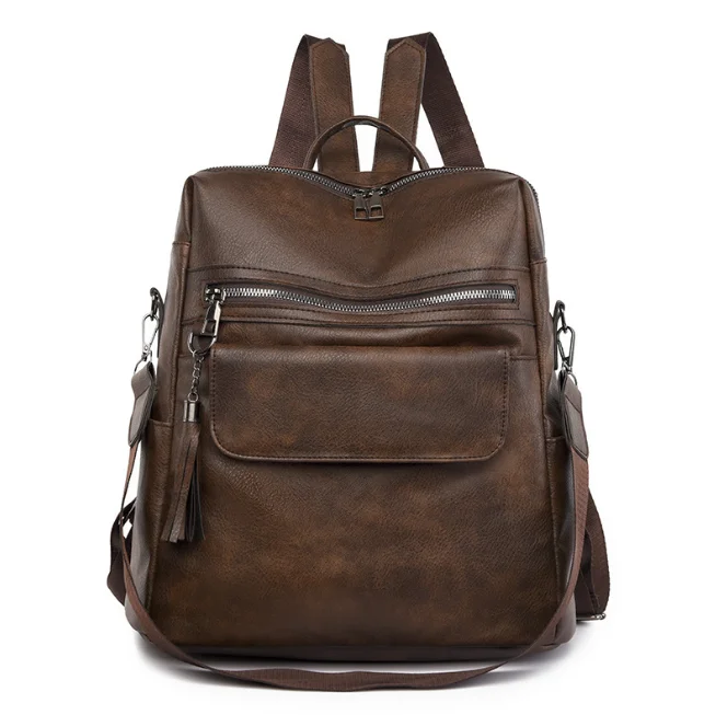 Sac a dos a langer multifonctionnel en cuir suede de haute qualite grande capacite porta aperçu 5