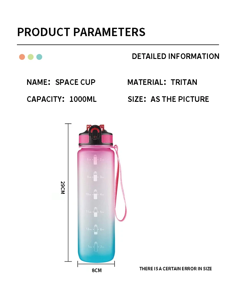 Hot Selling Amazon New Gradient 1000ml Large Capacity Outdoor Sports ...