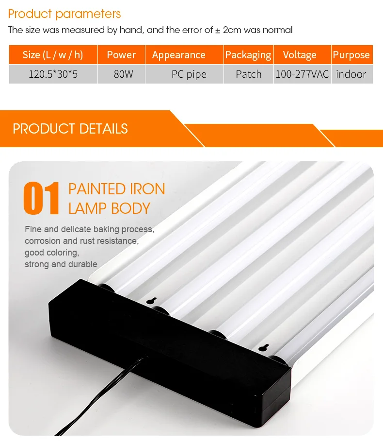 Industrial LED Shop Light, 4 FT, Linkable Integrated T8 Fixture Surface + Suspension Mount, Pull Chain, Garage Light