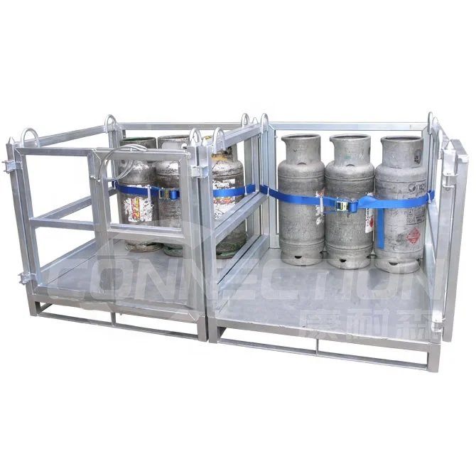 Stackable Metal Wire Mesh lpg Propane Gas Bottle Oxygen Cylinder Customized Storage Cages for Forklift