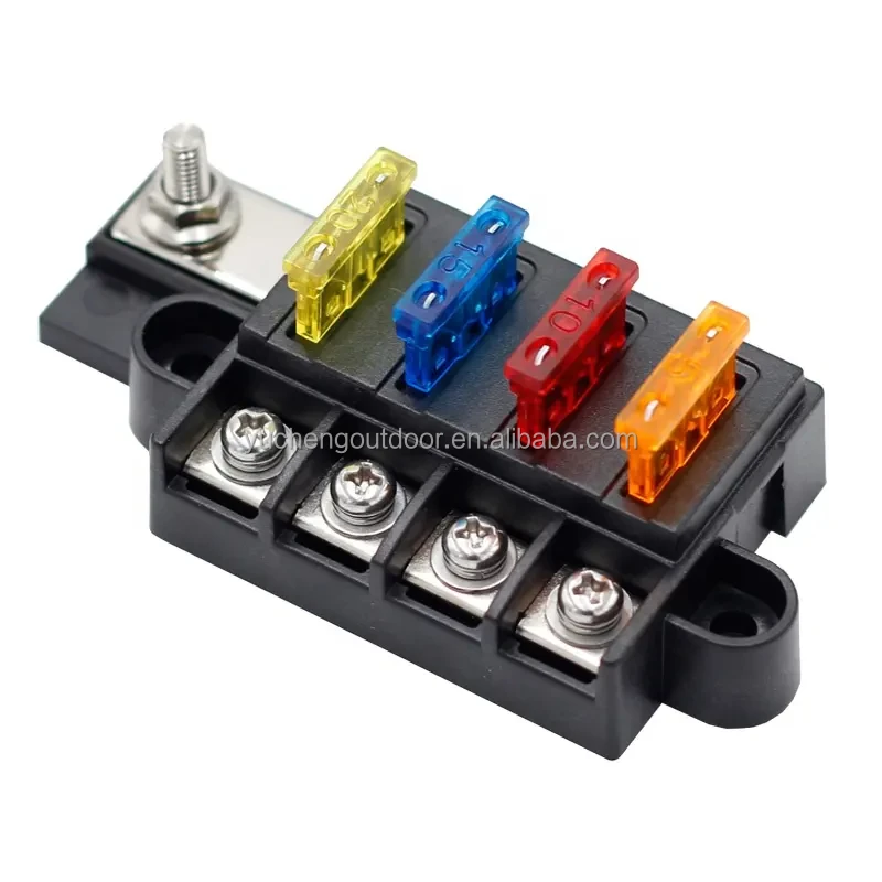 4 Way Fuses Circuit Standard Ato Fuse Holder Screw Mounted manufacture