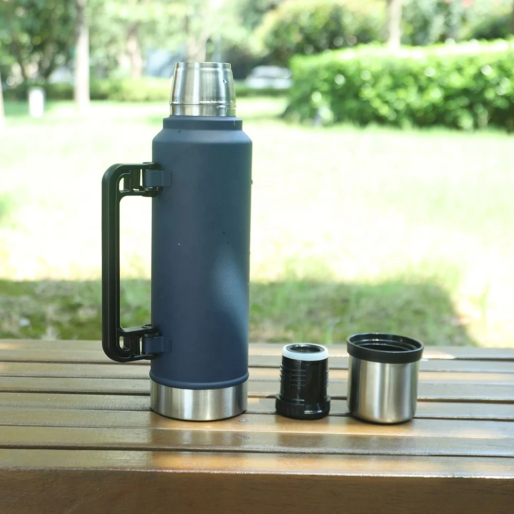 Giant Vacuum Flask Litre Personalized New Hot/cold Matte Thermos Bottle  with Handle and Cup