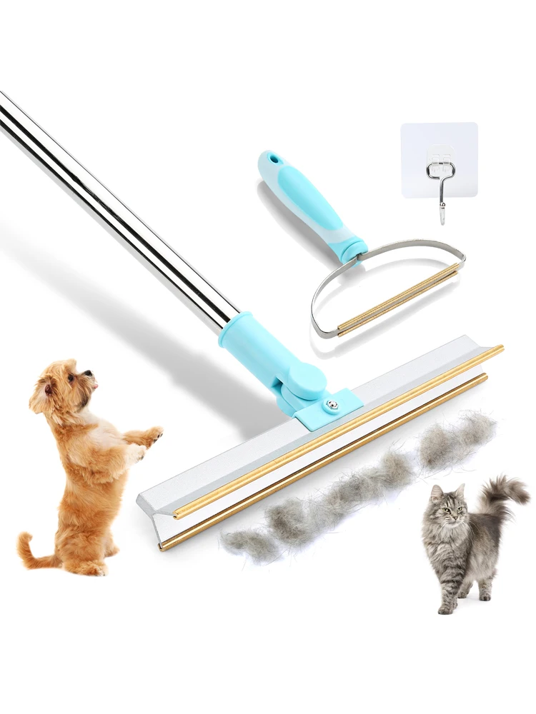 Household Cleaning Tools Carpet Rake Adjustable Long Handle Cat Dog Hair Broom Reusable Fur Lint