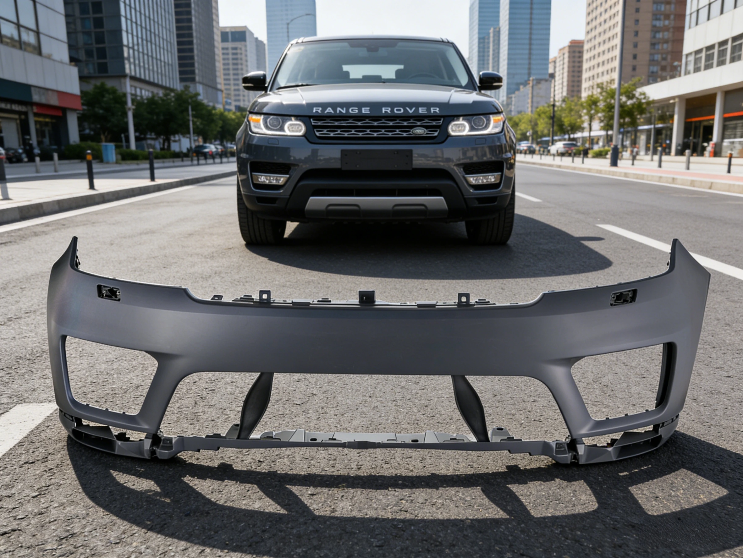 LR113285-B Rigenstar New Car Body Kit Front Bumper Park Assist Auto Park Holes Primed for for SPORT 2018-