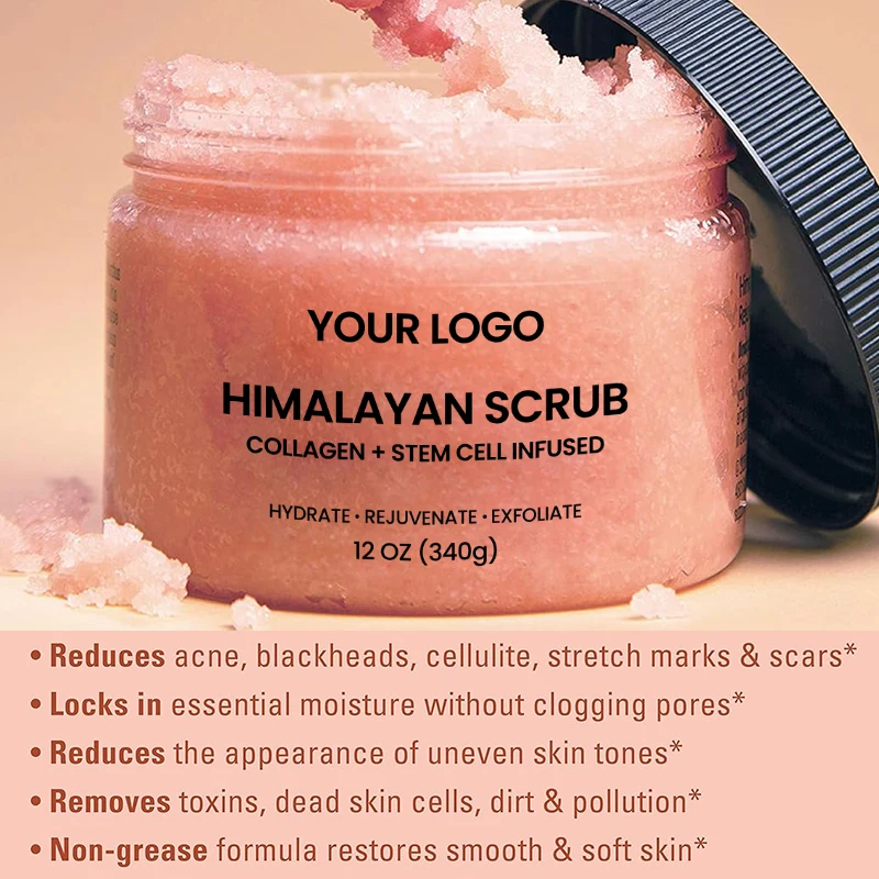 Factory Price Skin Care Products Body Cleansing Scrub Himalayan Pink Salt Scrub for Body Hydrating(pic1)