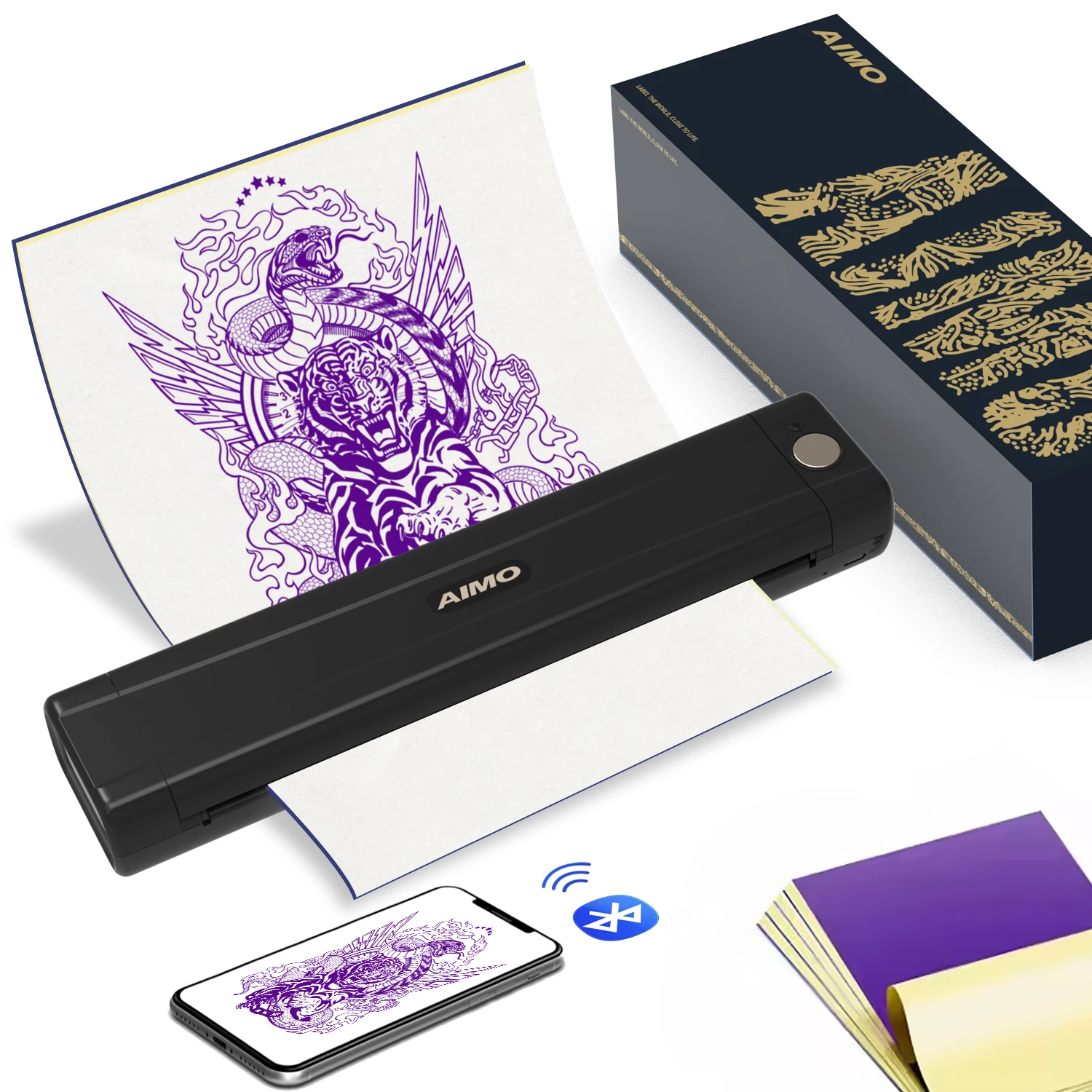 AIMO High-end M08E-WS Portable Matte A4 Tattoo Printer