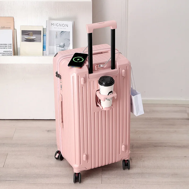 Wholesale New Design Front Opening 32 Inch Luggage With Cup Holder USB  Charging Use for Travel Spin Wheels Suitcase