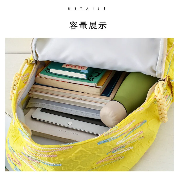 Customized Besder Solid Color Casual Bag Middle School Student Backpack Unisex Backpack