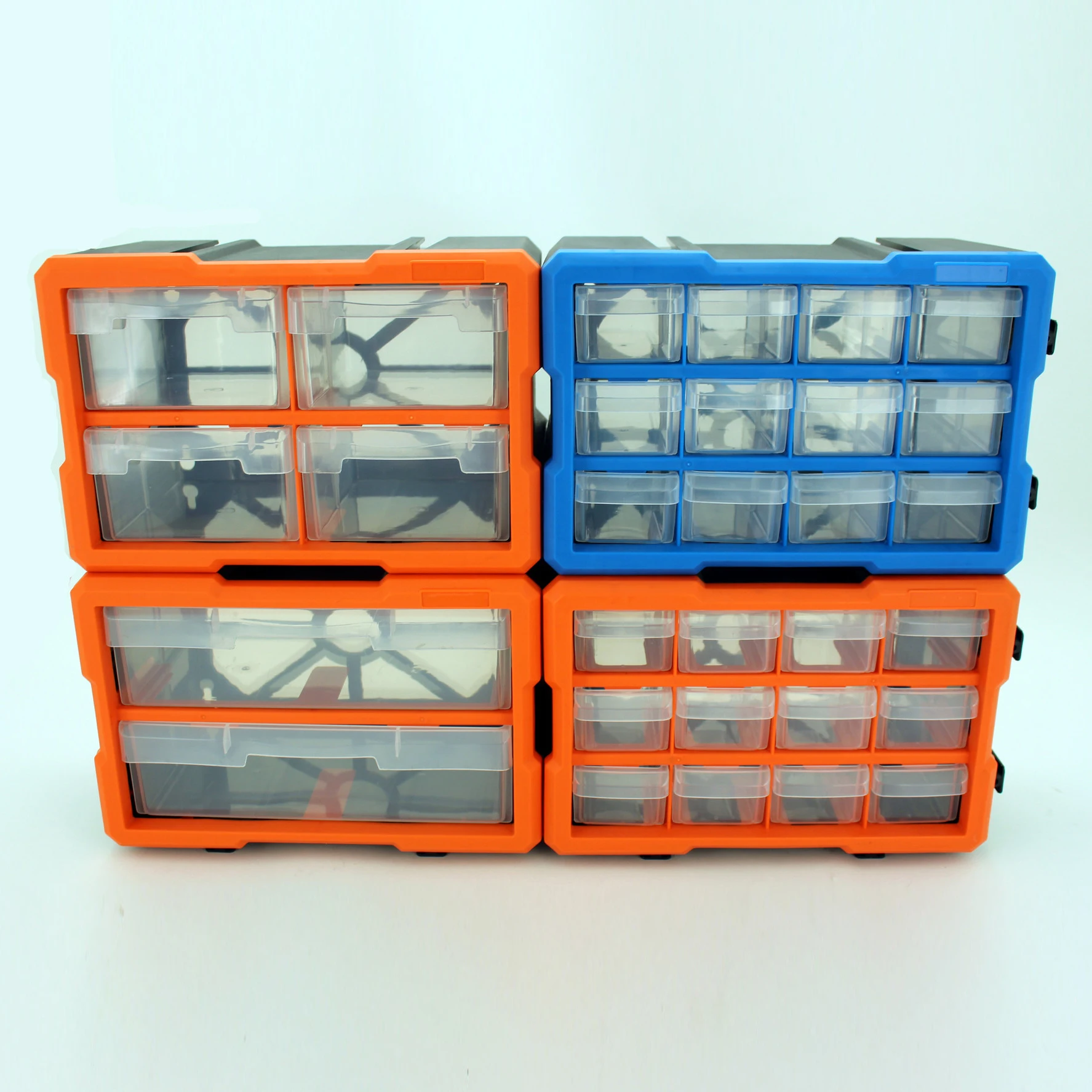 Wall Mount Stackable 12 Drawer Plastic Parts Cabinet Storage Box Hardware Organizer for Building Blocks