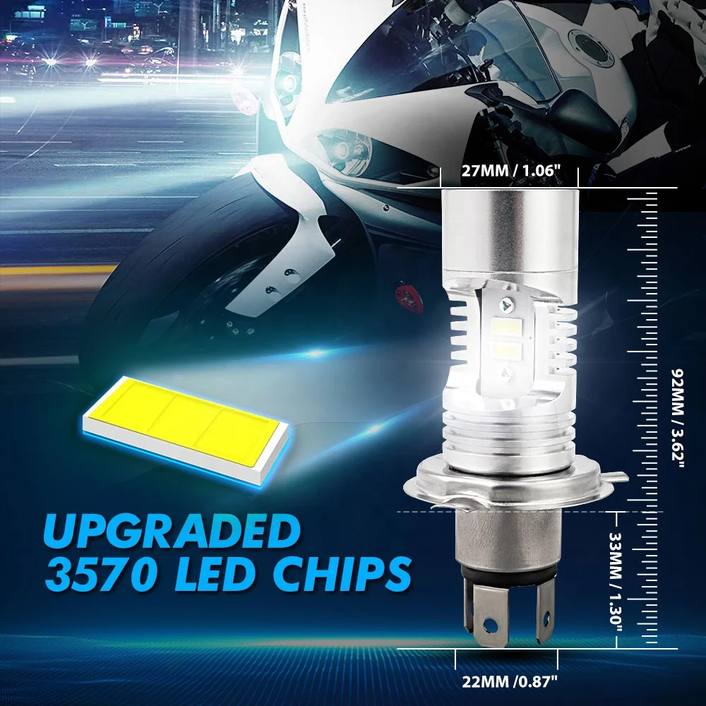 Bevinsee H4 Motorcycle LED Headlight Bulbs HB2 HS1 S1 S2 Angel Eyes LED Light Bulbs 25W ATV UTV H4 Motorcycle Lamps