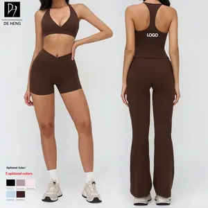 New Custom Sports Bra and Leggings Set Solid Stand Collar Zipper Outdoor Running Fitness Sports 2-Piece Set Women Yoga Sets