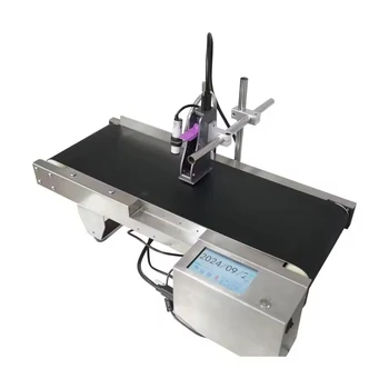 Date Batch Lot Number Code Online Inkjet Printer with Mini Desktop Conveyor Table