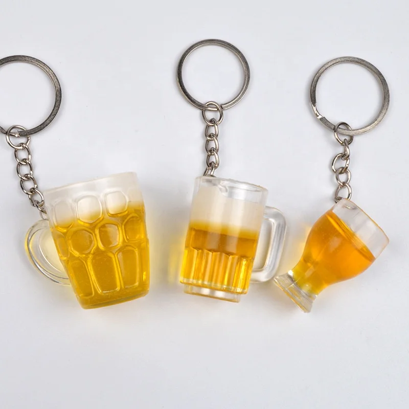 MUCOOS Cute Beer Mug Keychain – Yellow Miniature Beer Glass Keyring, Fun Gift For Friends & Teachers - View #13