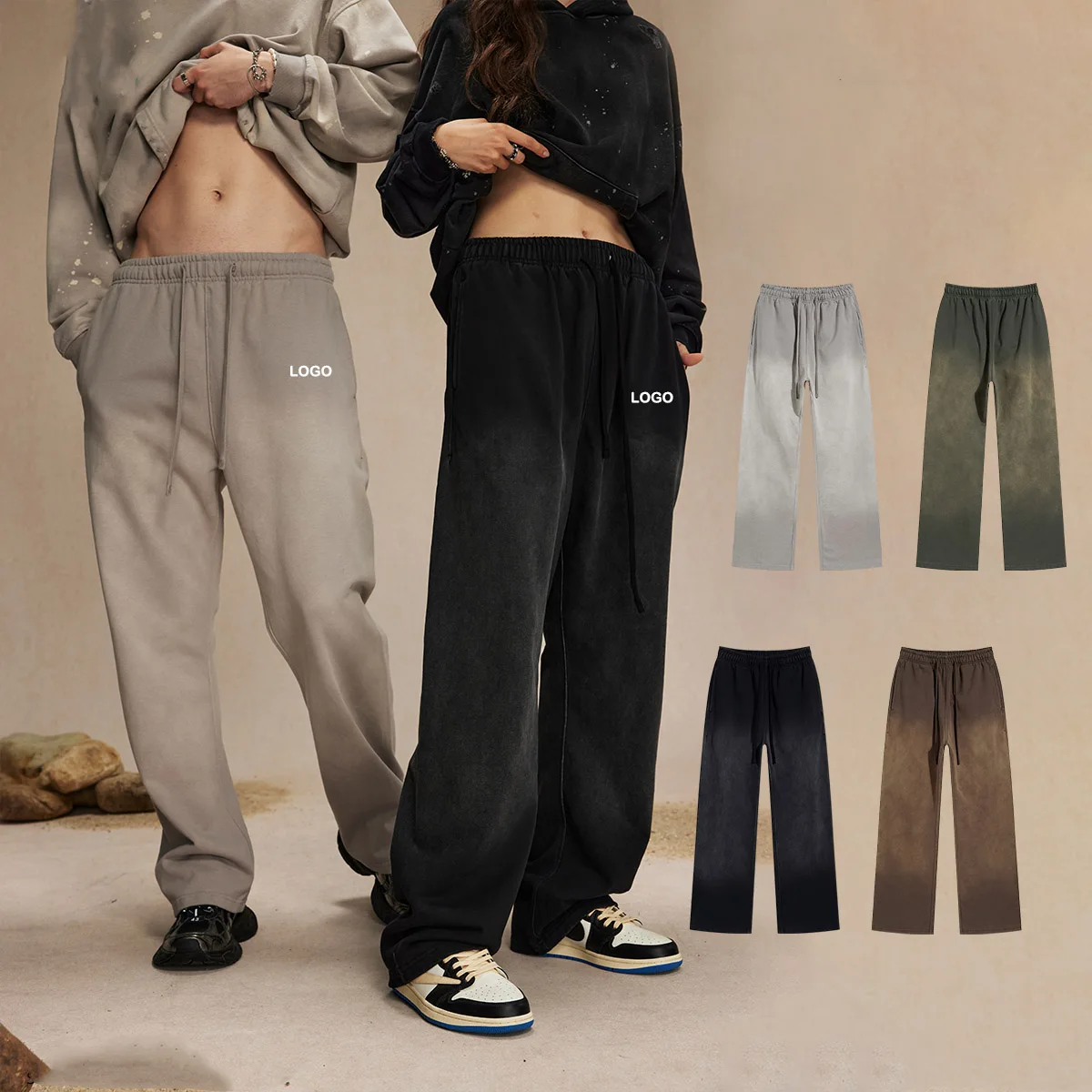 ALLEGE 20AW GARMENT DYE FLARE PANTS セット ALLEGE 20AW GARMENT DYE FLARE PANTS セット OLLY Flare pants - Grey