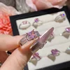 Anello 0768 - diamante rosa - aperto