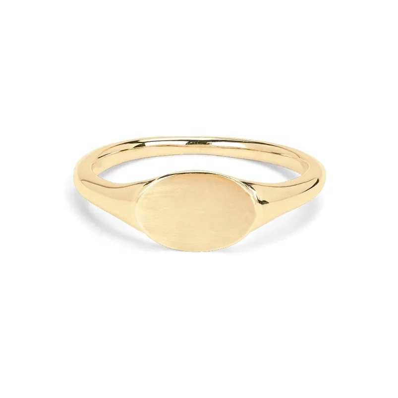 Minimalist Handmade Recycled Sterling Silver Jewellery Gold Plated Custom Blank Signet Ring