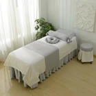 Cotton High Quality Spa Massage Bedspreads 100% Cotton White Massage Bedding Sets Facial Spa Salon 4 Pieces Quilt Cover