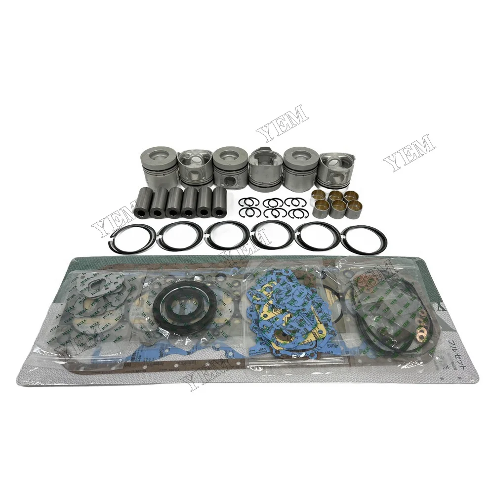 For Isuzu 6BG1 Engine Rebuilding Kit With Cylinder Gaskets Piston Rings Engine Rebuild Kit 4