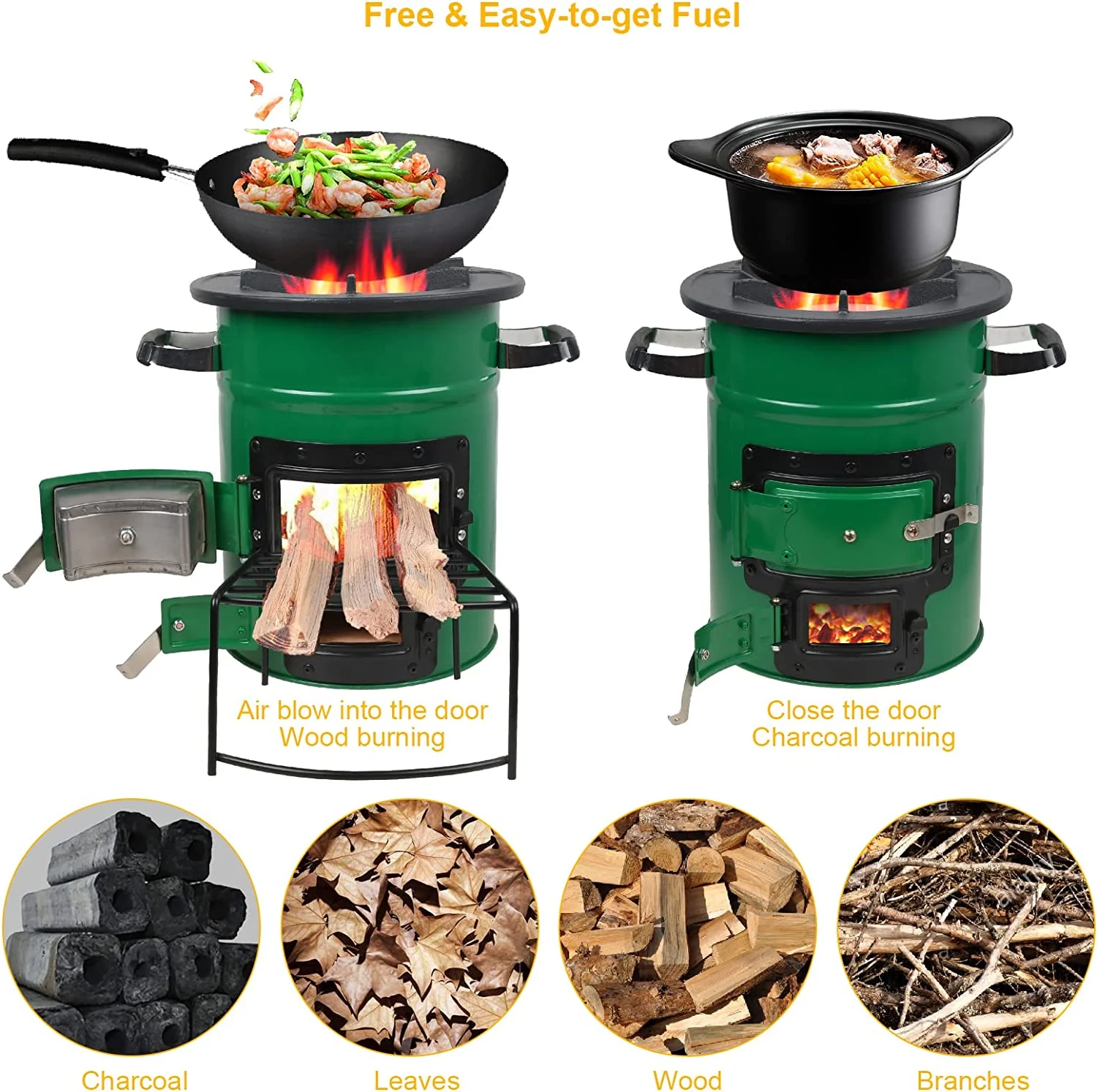 Best Selling Products 2022 Cast Iron Camping Wood Stoves With Firewood