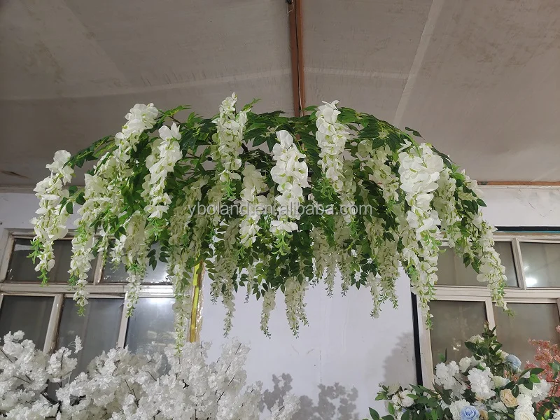 Decorazioni Personalizzate per Feste di Compleanno, Pannello di Fiori Artificiali in Seta con Glicine e Fiori di Ciliegio per Soffitto e Pareti, per Matrimoni e Casa