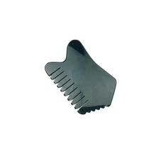 Nephrite Jade Massage Comb Traditional Jade Scalp Massager Head Therapy Trigger Treatment Dark Green Nephrite Gua Sha Comb