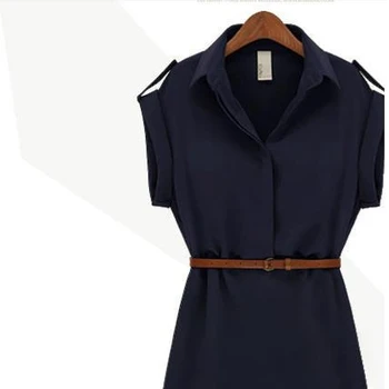 Alternative view of Japanese Women's Casual Office Sleeveless Chiffon Dress for Everyday Work Wear