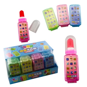 Wholesale Colourful Kids Mobile Phone Toys Fruit Flavor Lollipop Hard Candy