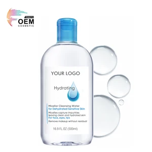 Custom Organic Daily Non-Rinse Deel Hydrating Soothe Moisturizing Facial Cleanses Micellar Water Makeup Remover for Dry Skin