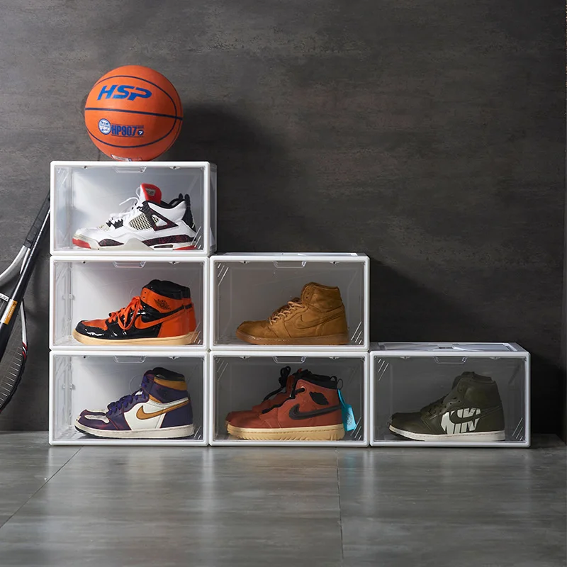 Large Capacity Transparent Side Open Shoe Box Basketball Shoes