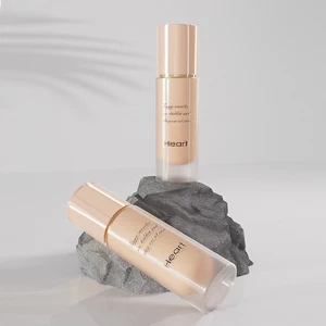 Very Good Quality Luxury Glass Clear Round Cosmetic Skincare Packaging 30ml Lotion Pump Bottle