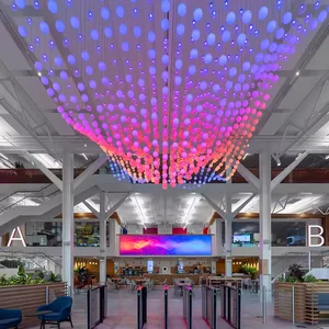 Airport Shopping Center Lobby Chandelier Dynamic Programming Device Front Desk Lighting Custom Chandelier High-end Bar Club LED