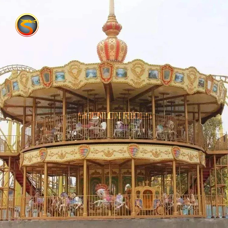 中国製二階建てメリーゴーランド、遊園地向け格安回転木馬販売中
