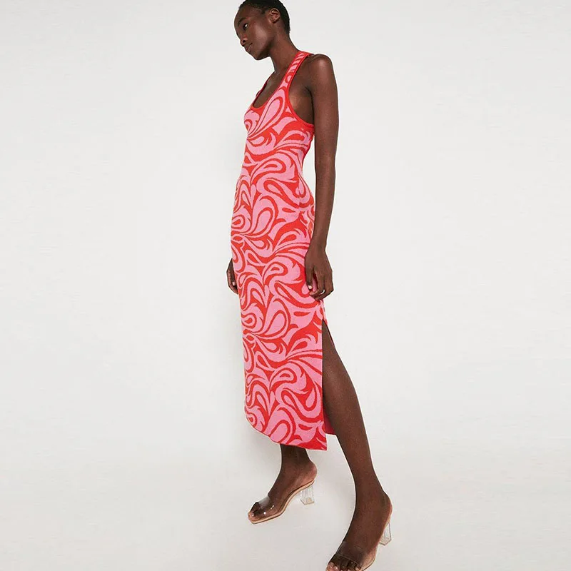 Buy Swirl Jacquard Knit Midi Dress 