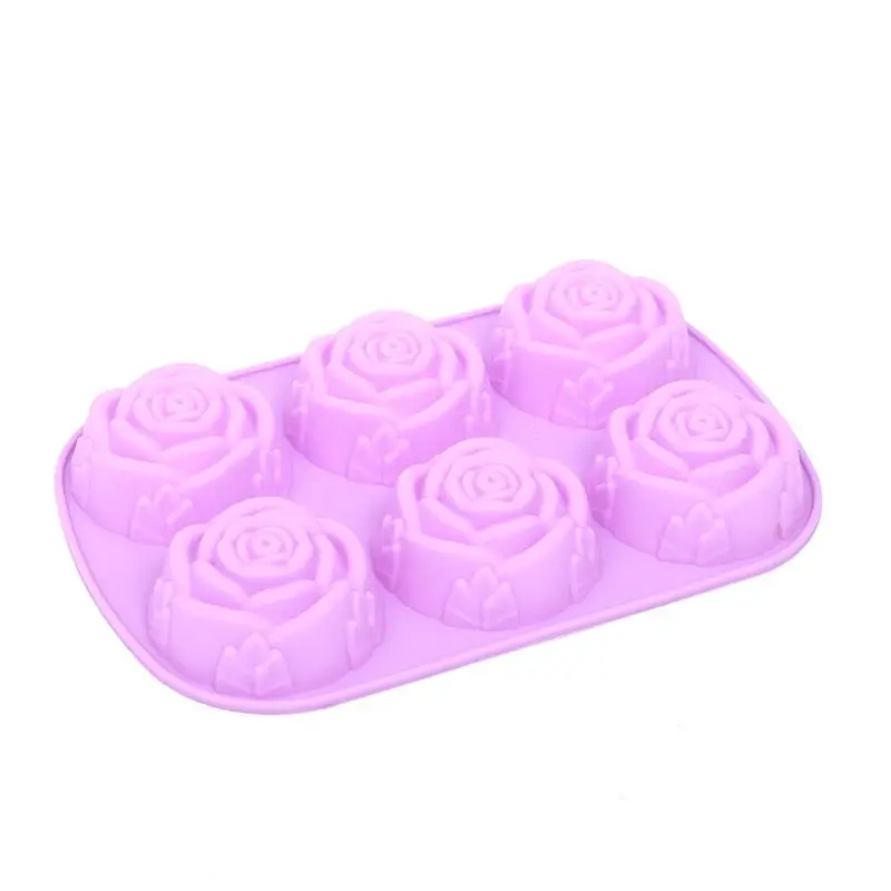 6 Cavity Silicone Flower Shape Cake Molds 3 Packs Fondant Shape