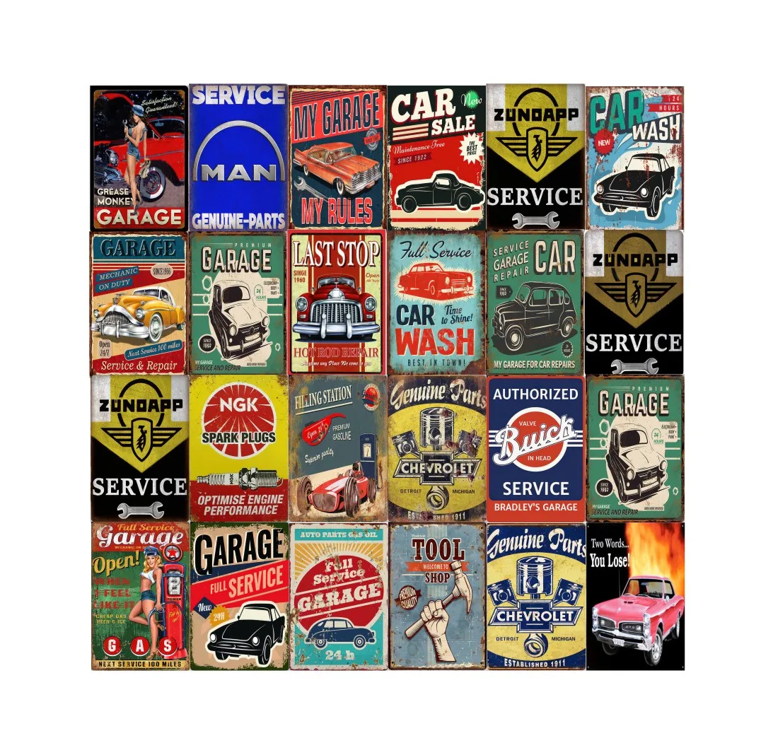 Garagem corridas carro vintage sinais de estanho, 20*30cm, garagem muscle  car metal sinais decoração da parede, garagem retro sinais de moto, image size:1076x1068
