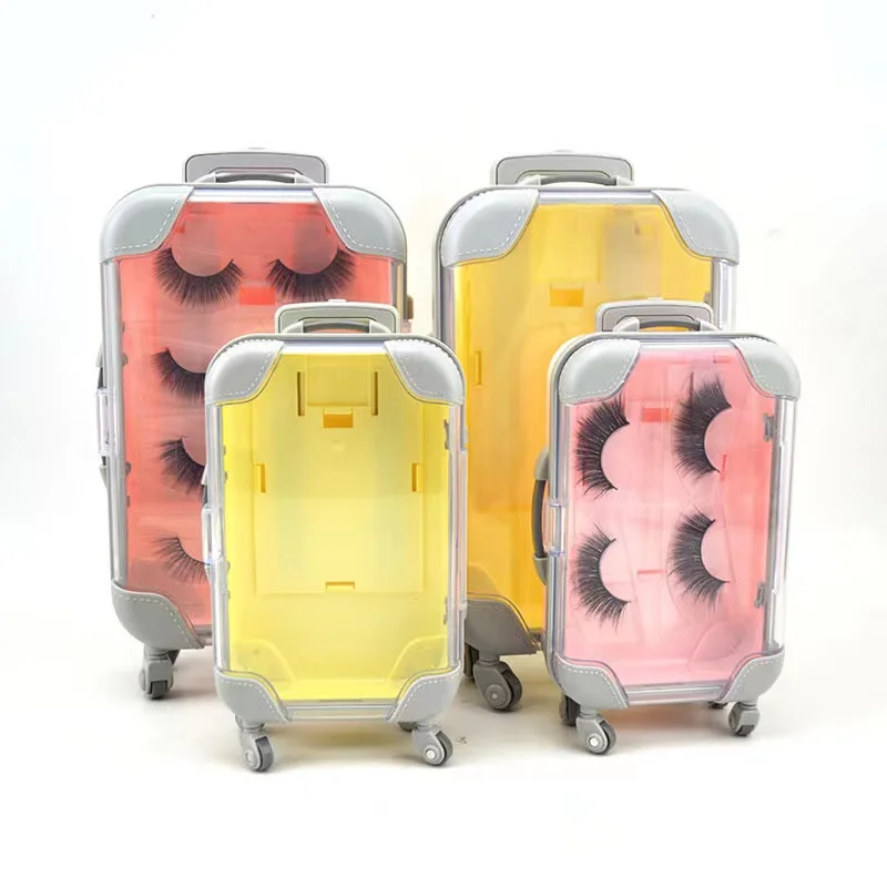 Ready to Ship Best Selling Cheap Suitcases Luggage Box for Eyelashes Strip Lashes Boxes
