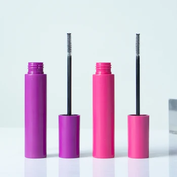 Purple pink 16.5 ml round eye lashes bottle custom private label colored big empty plastic mascara tubes packaging