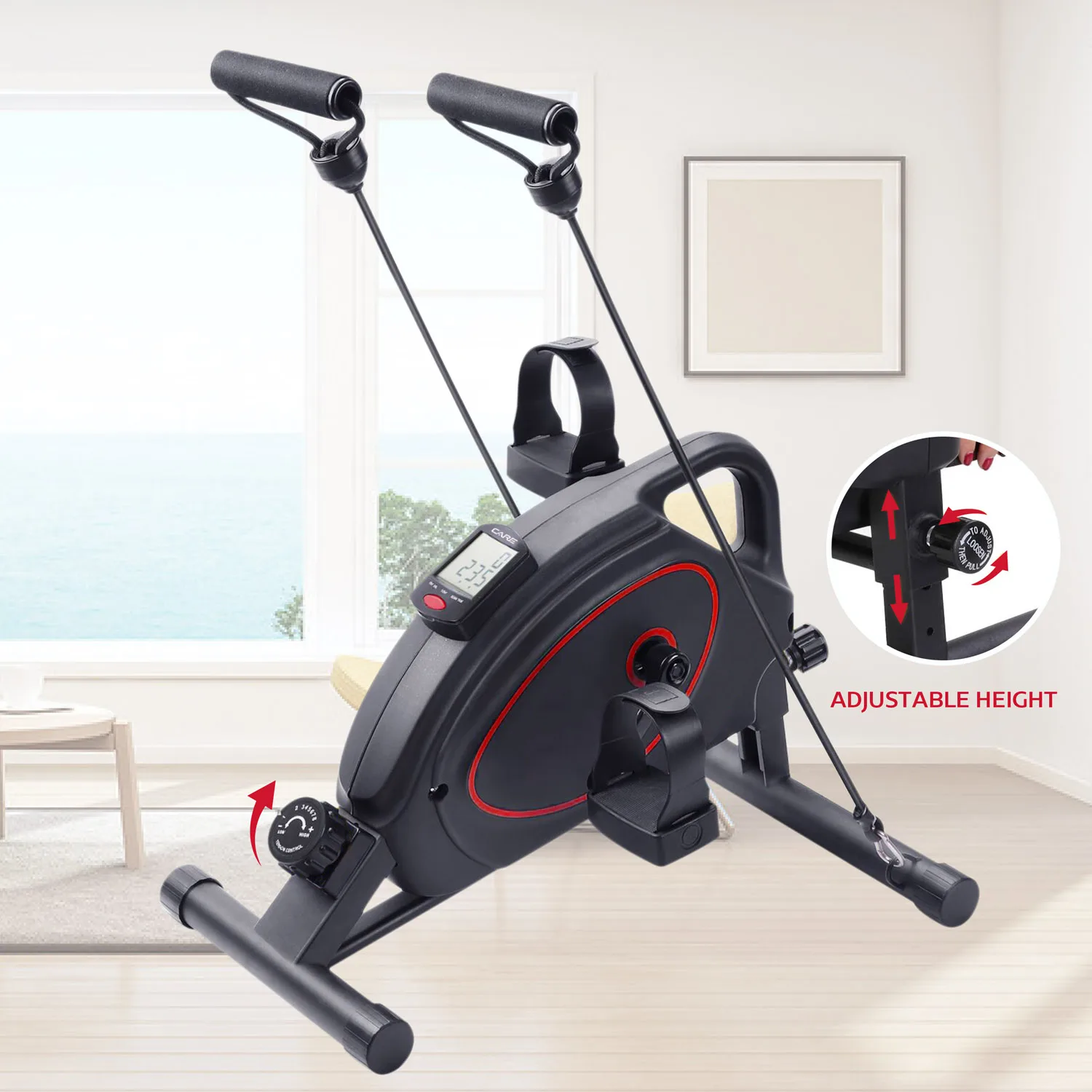 Under Desk Bike Arm Leg Therapy Home Office Portable Pedal Exerciser Magnetic Stationary Mini Exercise Bike